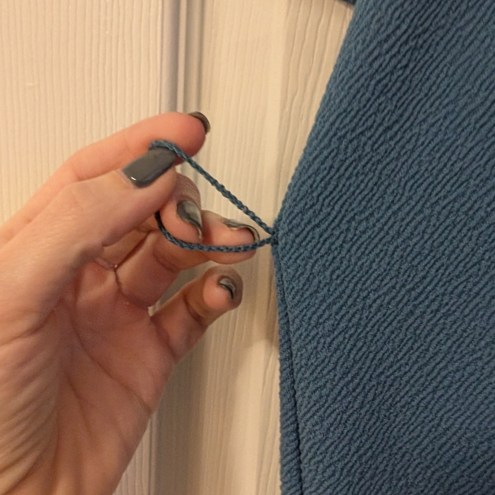 Zara Blue Textured Dress - Picture 3 of 4